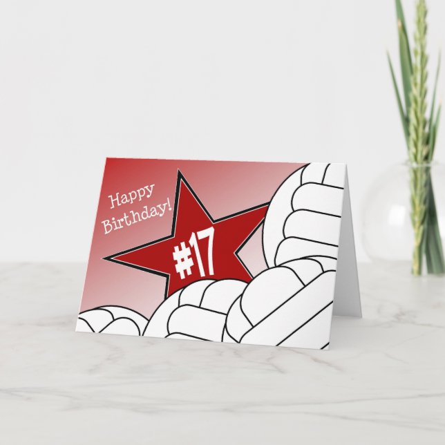 Happy 17th Birthday, Volleyball Star! Card (Front)