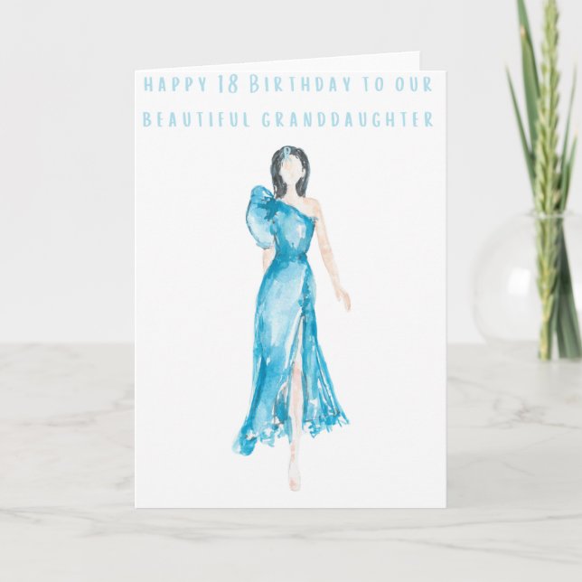 Happy 18  Birthday to our granddaughter Card (Front)