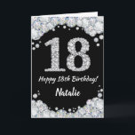 Happy 18th Birthday Black and Silver Glitter Card<br><div class="desc">Happy 18th Birthday Black and Silver Glitter Card with personalised name. For further customisation,  please click the "Customise it" button and use our design tool to modify this template.</div>