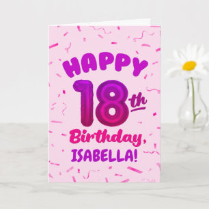 Happy 18th Birthday Card with Custom Name