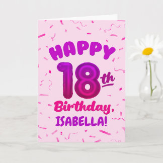 Happy 18th Birthday Card with Custom Name