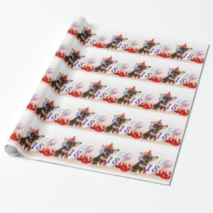 Happy 18th Birthday Chihuahua dog wrapping paper