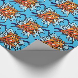 HAPPY 18TH BIRTHDAY Comic Book Pop Art blue Wrapping Paper