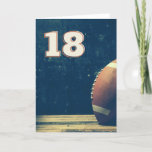 Happy 18th Birthday Football Greeting Card<br><div class="desc">The perfect Birthday card design for the football player or fan! Celebrate 18 awesome years with this image of a football resting against a wall in soft tones. A wonderful keepsake. This card is left blank inside for you to write your own heartfelt message.</div>