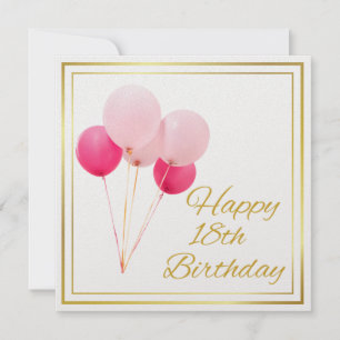 HAPPY 18TH BIRTHDAY -GOLD FRAME HOLIDAY CARD