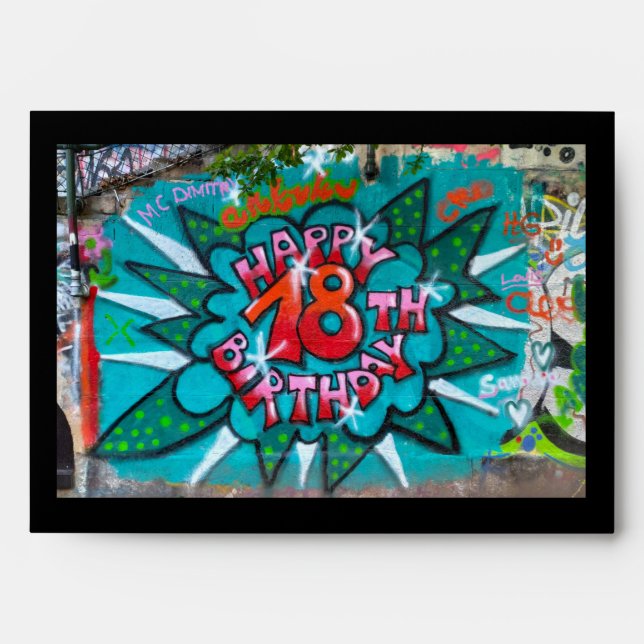 Happy 18th Birthday Graffiti Envelope (Front)