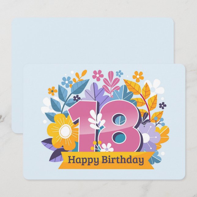 Happy 18th Birthday Holiday Card (Front/Back)
