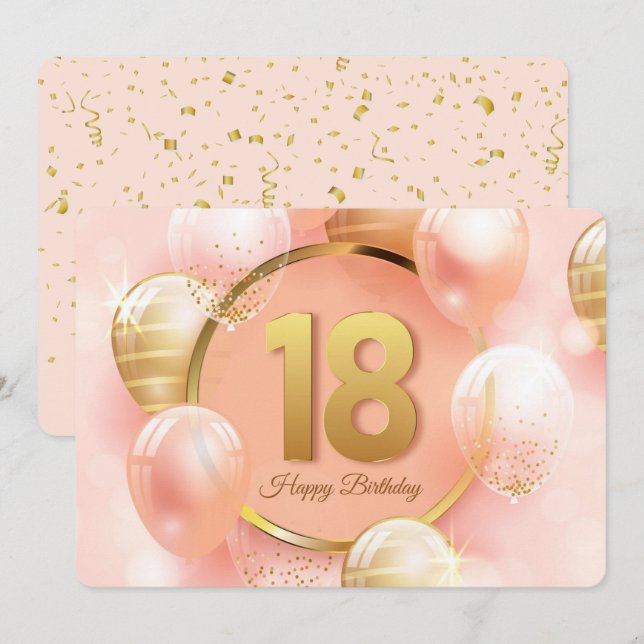 Happy 18th Birthday Holiday Card (Front/Back)
