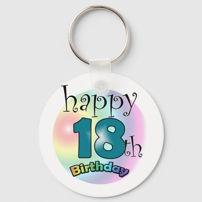 Happy 18th Birthday Key Ring (Front)
