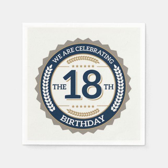 Happy 18th Birthday Napkin (Front)