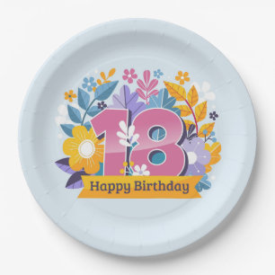 Happy 18th Birthday Paper Plate
