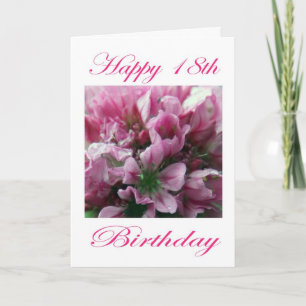 Happy 18th Birthday Pink and Green Flower Card