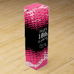 Happy 18th Birthday pink girlie wine box<br><div class="desc">Bright pink,  white and black girlie birthday gift box for wine or other drinks. Reads Happy 18th Birthday Eleanor Vintage 2002,  customise with your own birthday girls name and age. Graphic pattern and design by Sarah Trett.</div>
