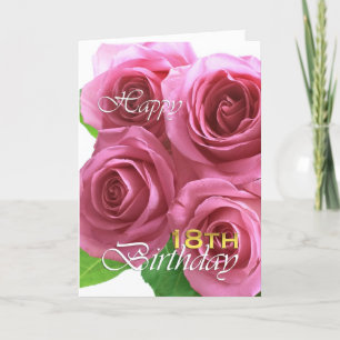 Happy 18th birthday, pink roses card