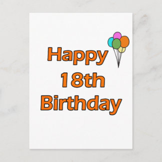Happy 18th Birthday Postcard