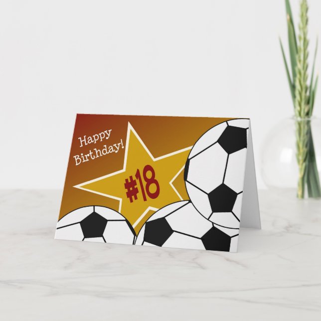 Happy 18th Birthday, Soccer Star! Card (Front)