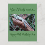 Happy 18th Birthday son lizard card<br><div class="desc">Cute 18th Birthday greetings for boys, 
You finally made it
Happy 18th Birthday to you son</div>