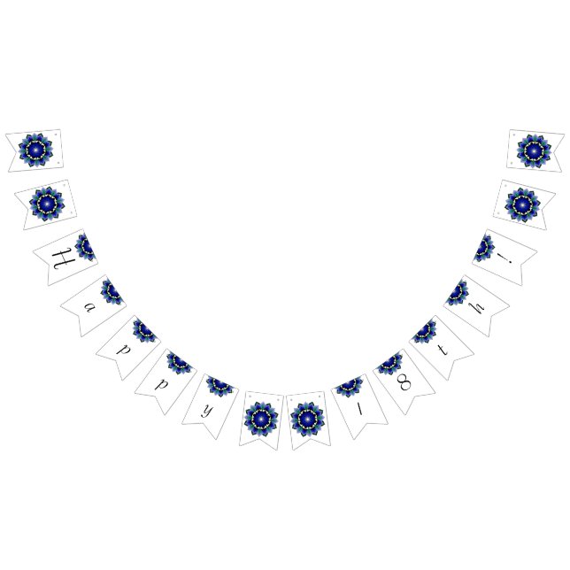 Happy 18th! Mandala in dark blue Bunting (All)