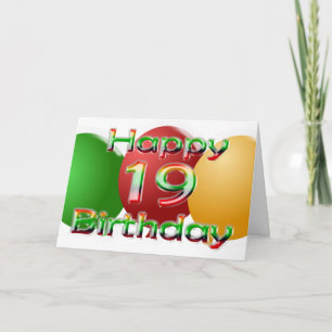 Happy 19th Birthday Balloon Card