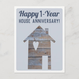 Happy 1-Year Houseaversary Postard Postcard