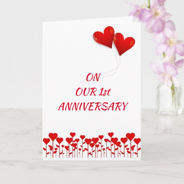 **HAPPY 1st ANNIVERSARY** to MY LOVE Card (Orchid)