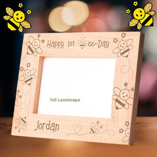 Happy 1st Bee-Day Personalised Etched Frames