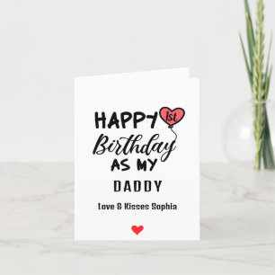 Happy 1st Birthday as my Daddy Love & Kisses Baby Holiday Card