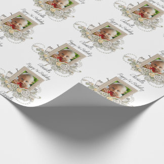 Happy 1st Birthday baby photo Wrapping Paper