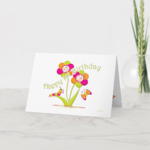 Happy 1st Birthday Caterpiller - Butterfly Card