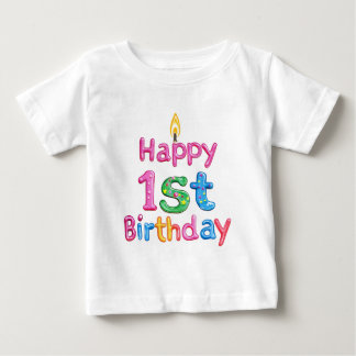 Happy 1st Birthday – Celebration Text Design Baby T-Shirt