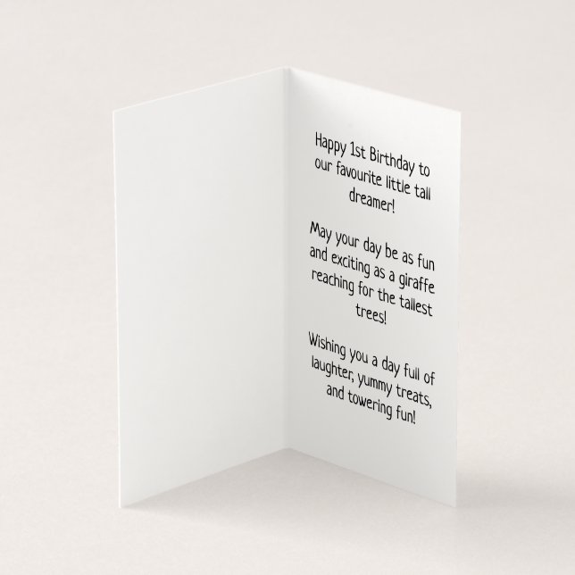 Happy 1st Birthday - Children's Card (Inside)