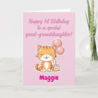 Happy 1st Birthday Great-Granddaughter, Kitten