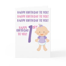 "HAPPY 1ST BIRTHDAY!" GREETING CARD