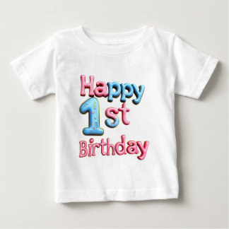 Happy 1st Birthday - Happy 1st Birthday Greeting  Baby T-Shirt