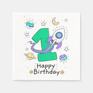 Happy 1st Birthday Napkin