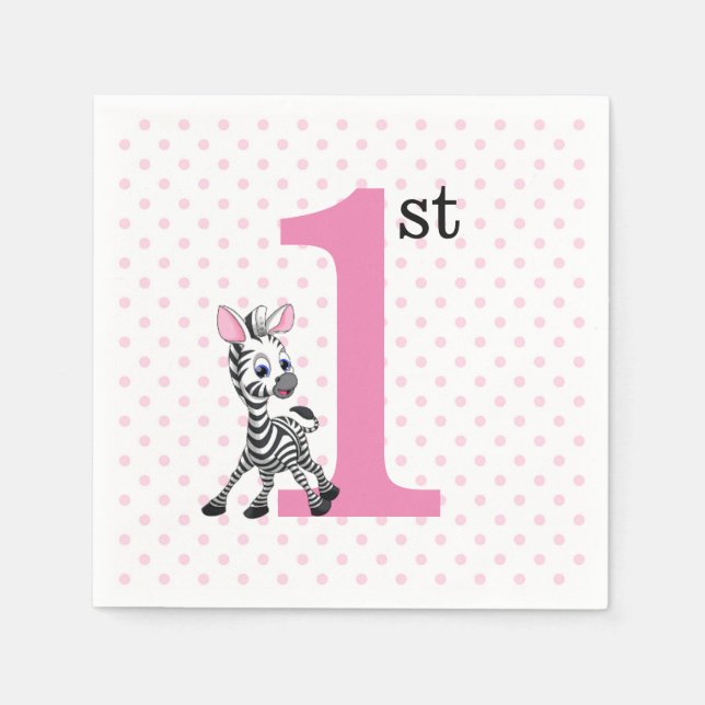 Happy 1st Birthday Napkin (Front)