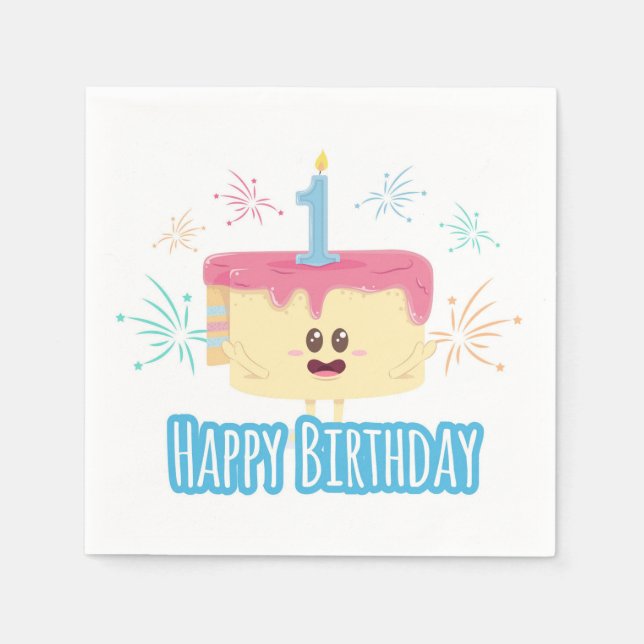 Happy 1st Birthday Napkin (Front)