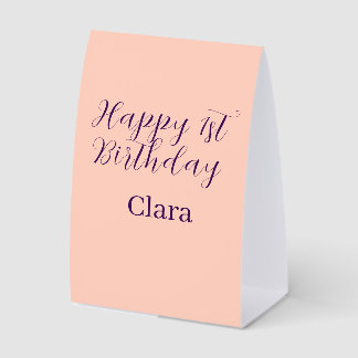 Happy 1st birthday orange purple boho retro name 