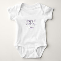 Happy 1st birthday orange purple boho retro name