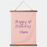 Happy 1st birthday orange purple boho retro name