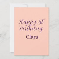 Happy 1st birthday orange purple boho retro name