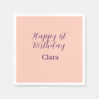Happy 1st birthday orange purple boho retro name