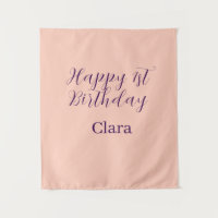 Happy 1st birthday orange purple boho retro name