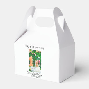 Happy 1st birthday photo simple elegant cutemodern favour box