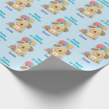 Happy 1st Birthday, Puppy, Boy, Personalized