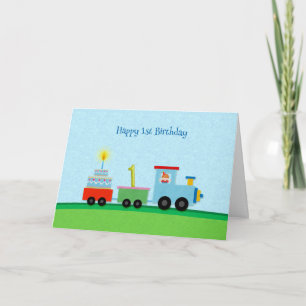Happy 1st Birthday Train Card