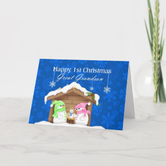 Happy 1st Christmas Great Grandson Holiday Card