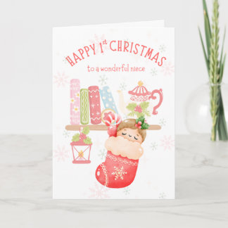 Happy 1st Christmas to Niece Card