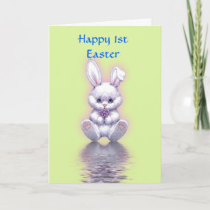 Happy 1st Easter with bunny baby's first easter Holiday Card