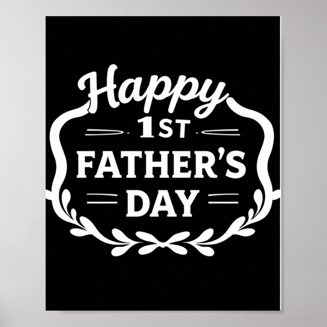 Happy 1st Father’s Day Poster – New Dad Gift Wall  (Front)